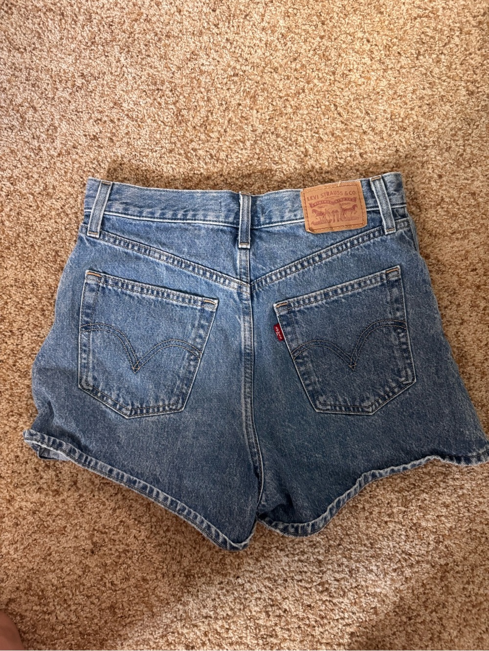 Levi's Women's Blue Denim High-Waist Mom Shorts